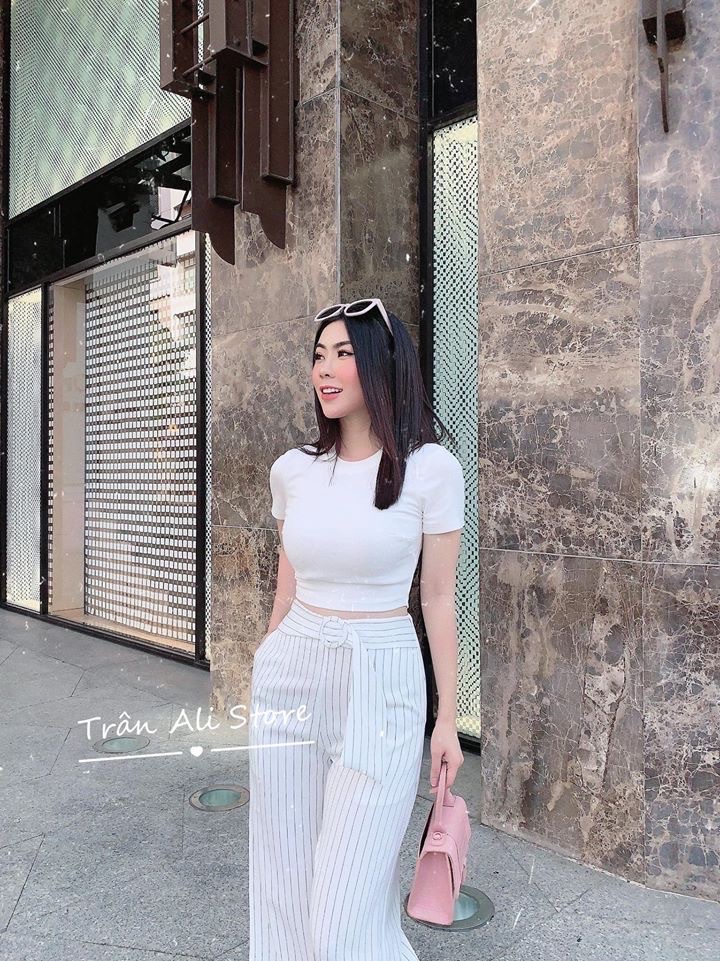 áo croptop trơn cộc tay