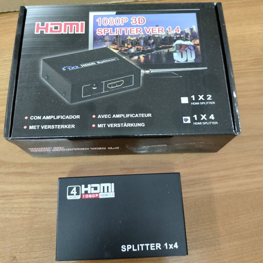 Bộ chia cổng HDMI 1 ra 4 màu đen