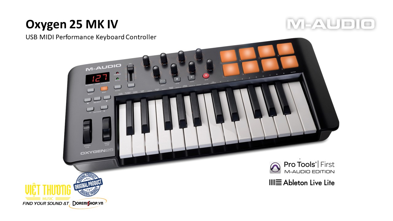 [HCM]Đàn phím điện tử âm nhạc M-Audio Midi Controller Oxygen 25 mk4