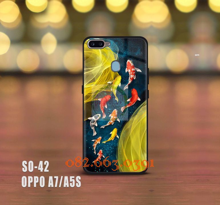 [HCM]Ốp lưng kính Oppo A7/A5S hình cá koi đẹp