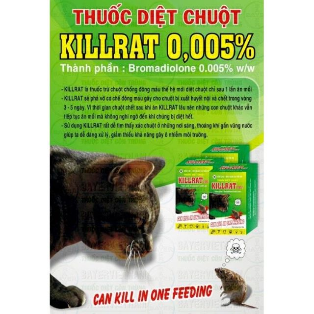 Thuốc Diệt Chuột Killrat 0.005% (1 Hộp 2 Gói )