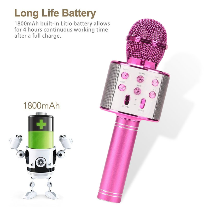 Micro không dây Karaoke WS 858 Bluetooth