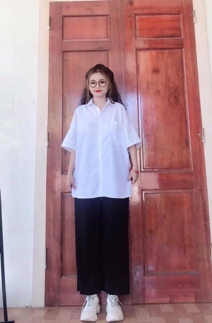 Áo Sơ Mi Tay Lỡ Túi Rộng Nữj