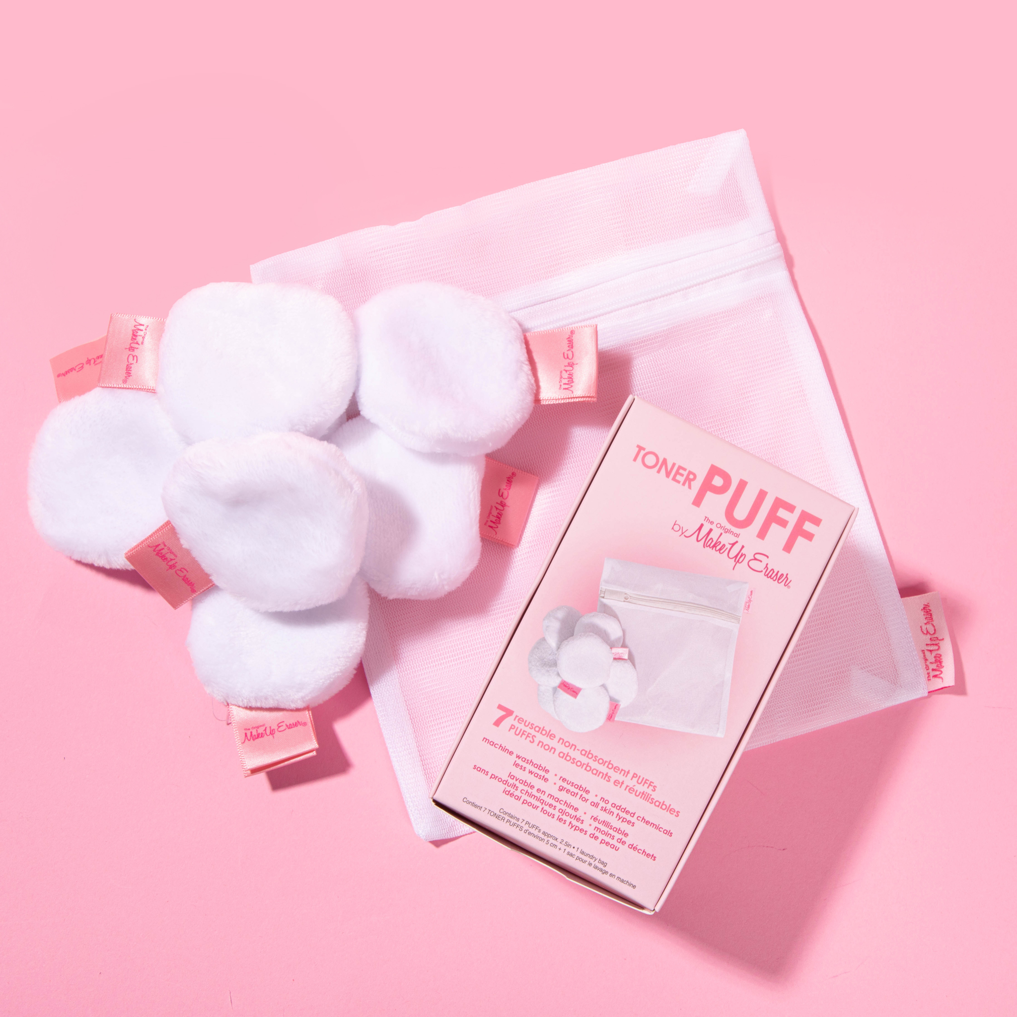 Set 7 Bông thấm toner mềm mịn an toàn cho da Makeup Eraser Toner Puff có thể tái sử dụng nhiều lần