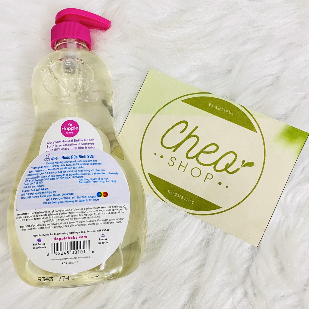 Nước rửa bình sữa Dapple 500ml cho bé