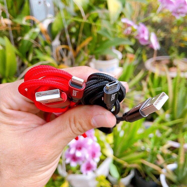 [HCM]Cáp sạc dài 2m dây dù Hoco X14 đầu Micro USB/Lightning