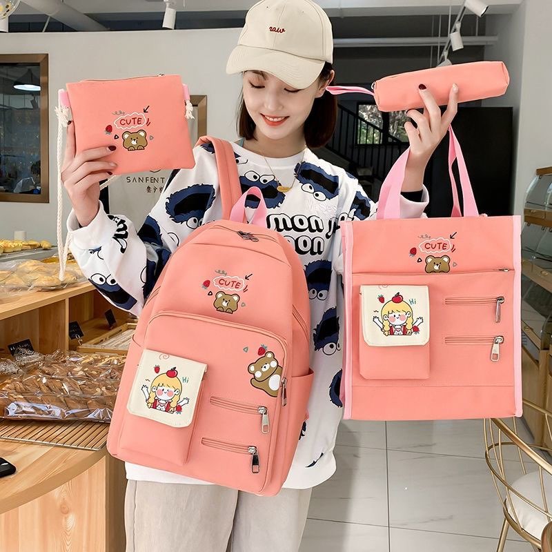 SET BALO NỮ 4 gấu cute cô bé táo cb84