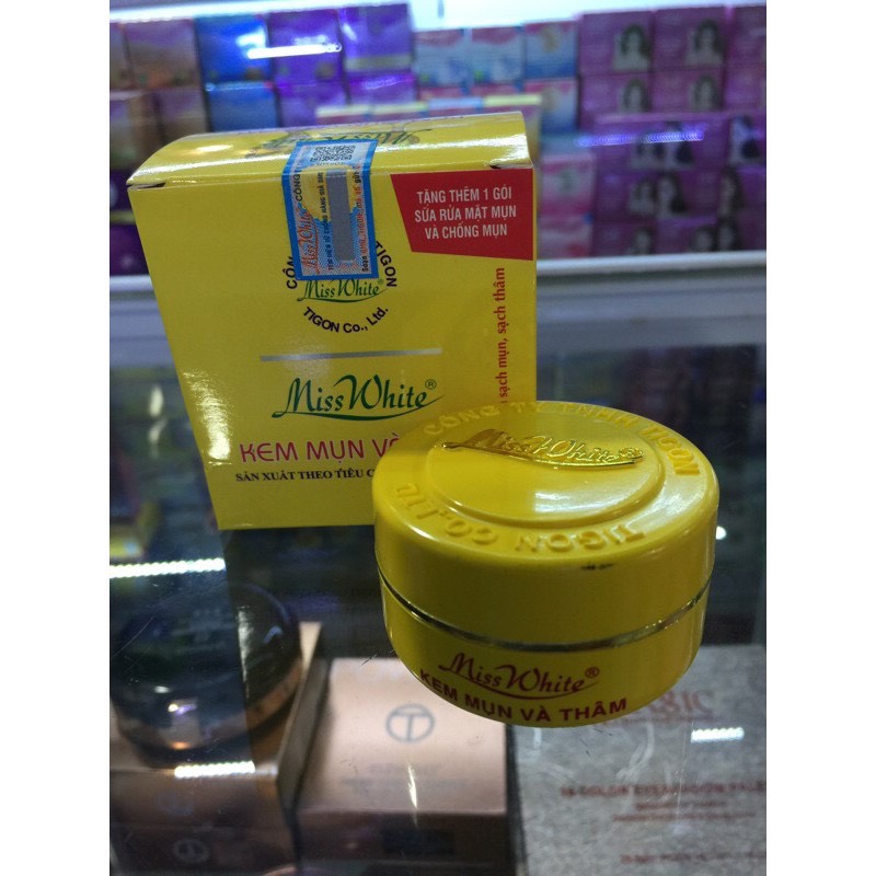 Kem Misswhite hết mụn hết thâm tặng serum mụn trắng da