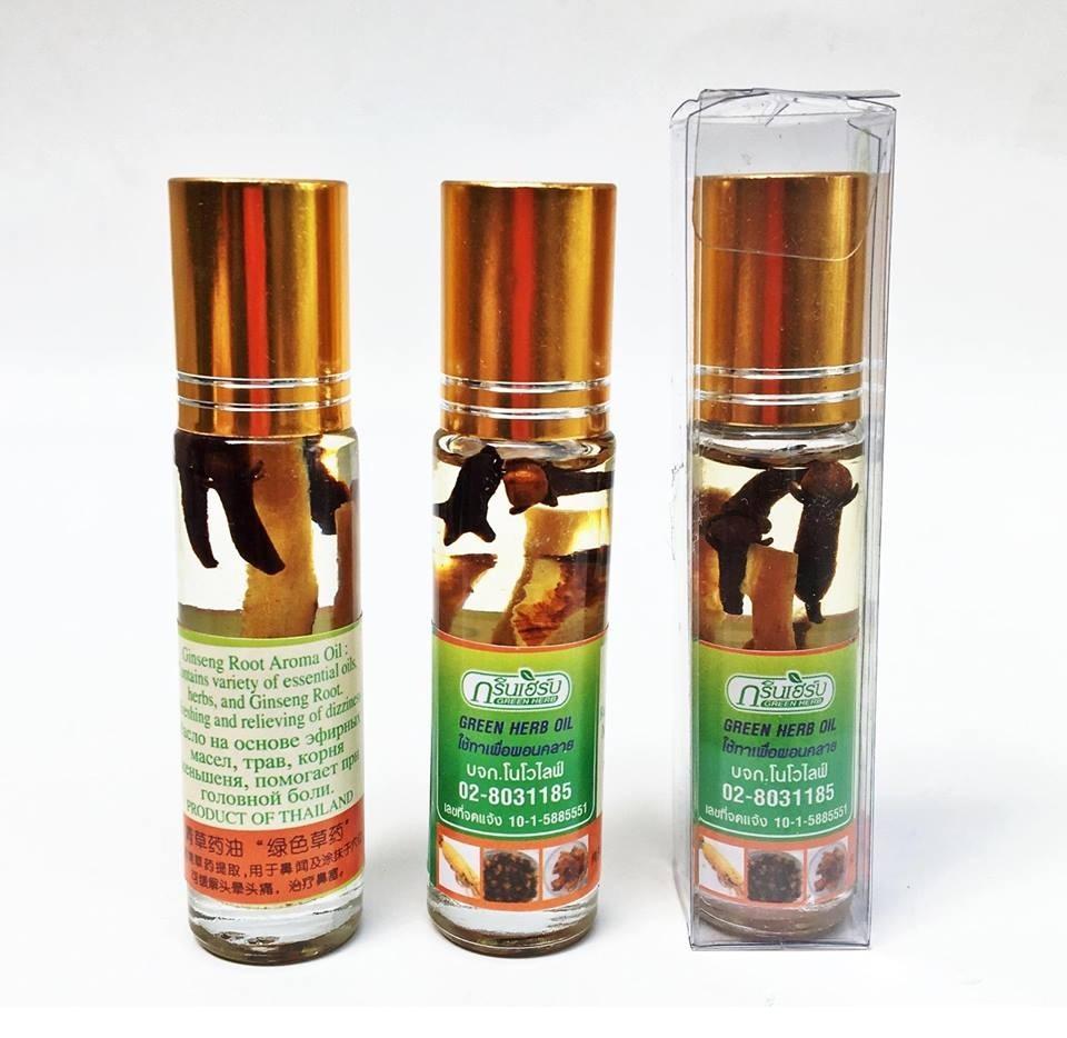 Dầu Gió Lăn Thảo Dược Thái Lan Green Herb - Mẫu mới