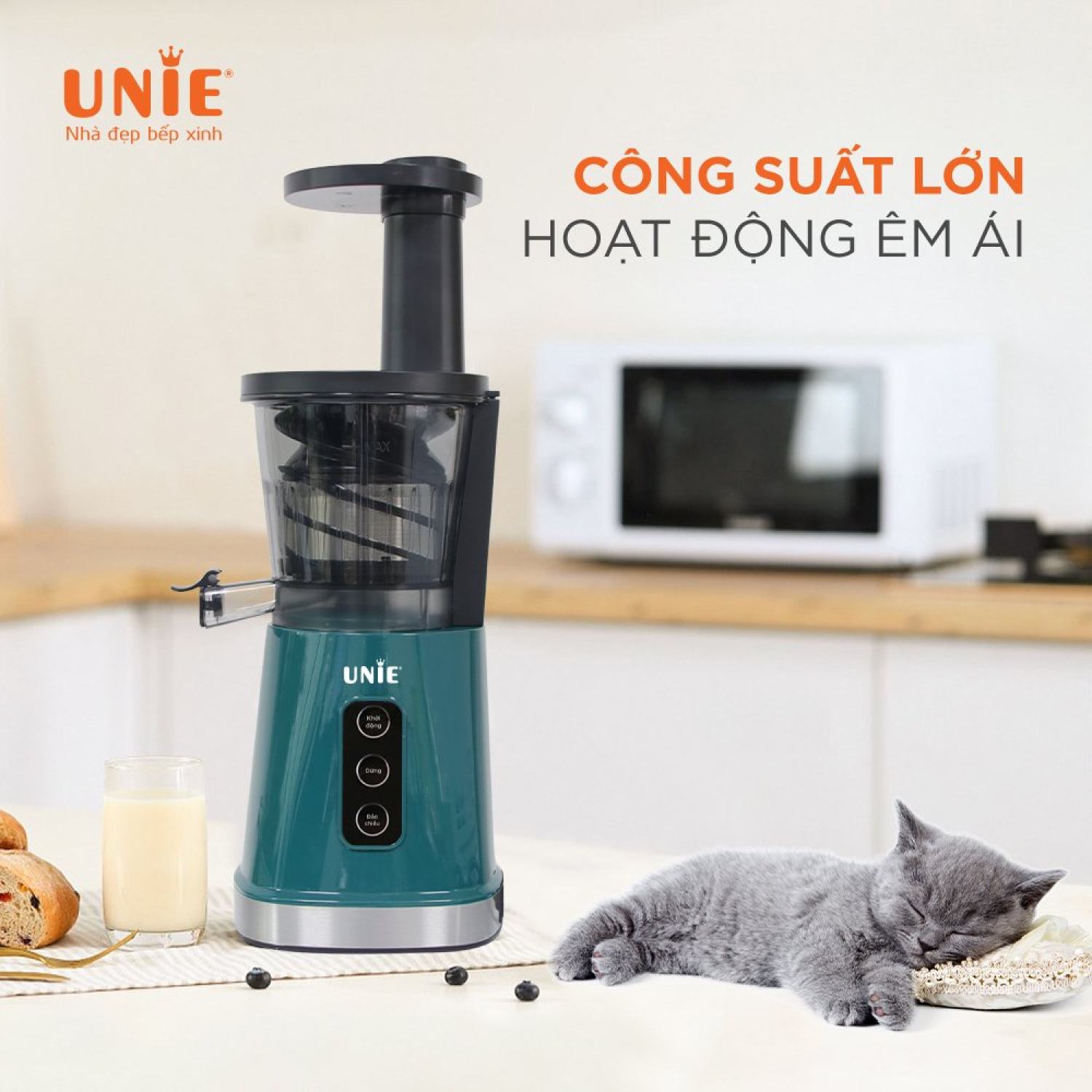 Máy ép chậm, máy ép hoa quả mini UNIE UE-525 BẢO HÀNH [ 12 tháng ]