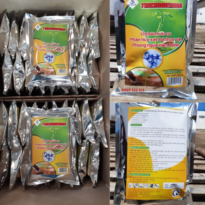 NẤM TRICHODERMA TKS: Đối Kháng Nấm Bệnh, Ủ Phân Hữu Cơ- Gói 1kg