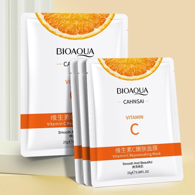 [HCM]COMBO 10 Mặt Nạ Giấy Vitamin C Bioaqua Chiết Xuất Tinh Chất Cam - Cấp Ẩm - Dưỡng Trắng Da - Căng Da Mịn Màng nhập khẩu
