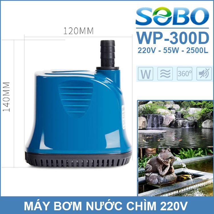 Máy bơm chìm hồ cá hòn non bộ 220v 35w 2500l sobo wp-300d