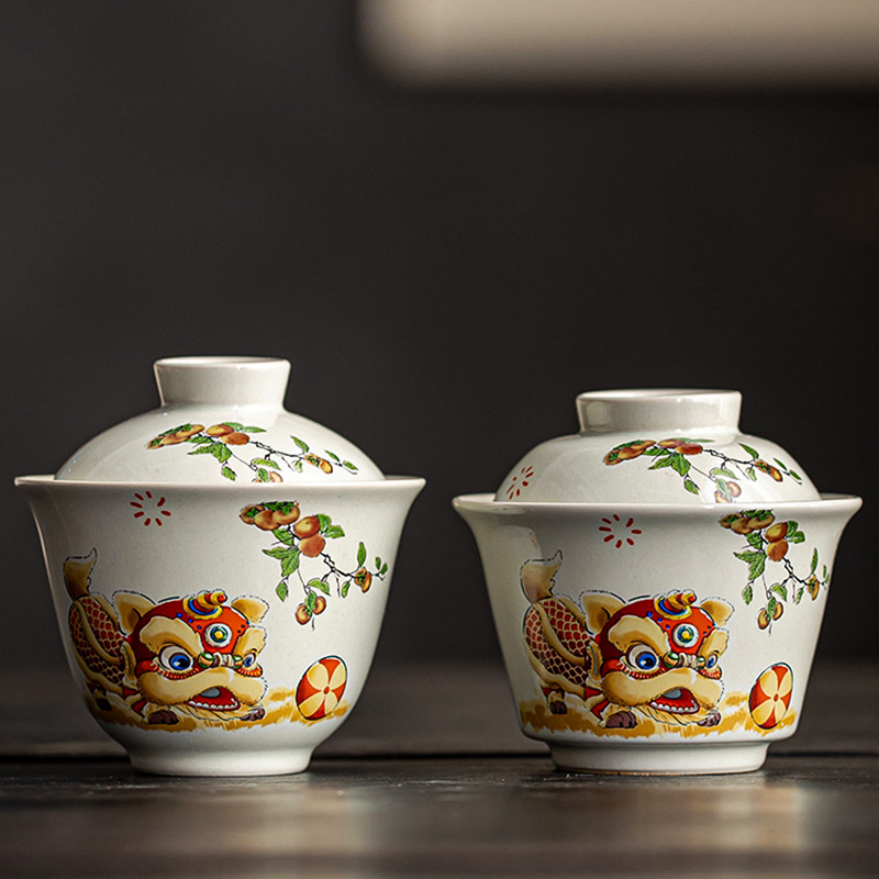 Chén Khải Tiềm Trà Bằng Sứ Cảnh Đức Trấn