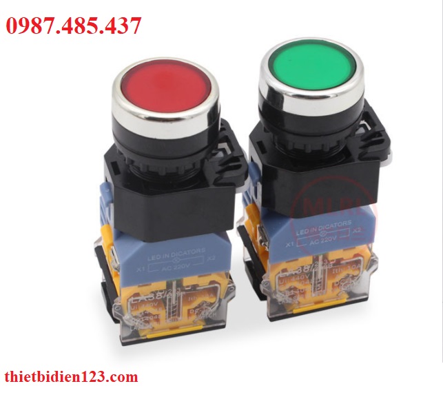Combo of 10 Push Buttons with Light La38-11D 220V Phi 22mm