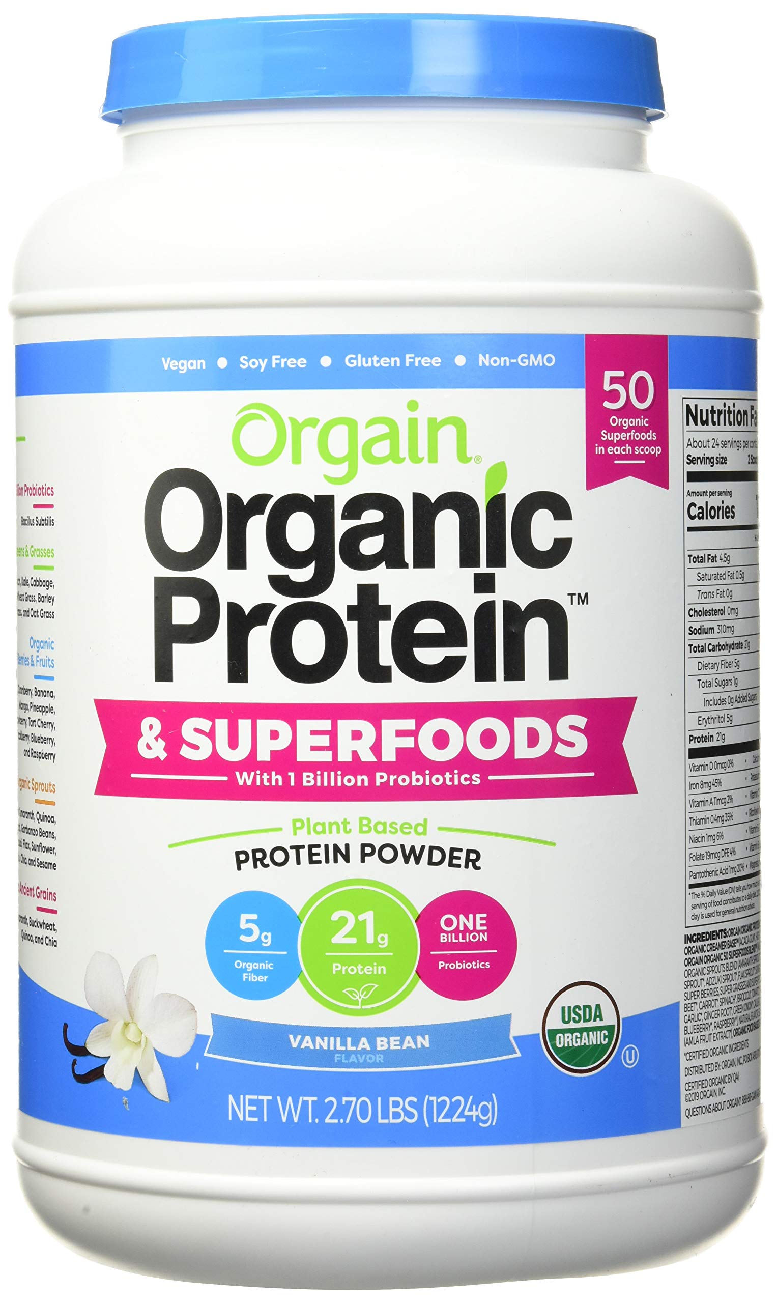 Bột đạm thực vật hữu cơ orgain organic protein & 50 superfoods protein - usa
