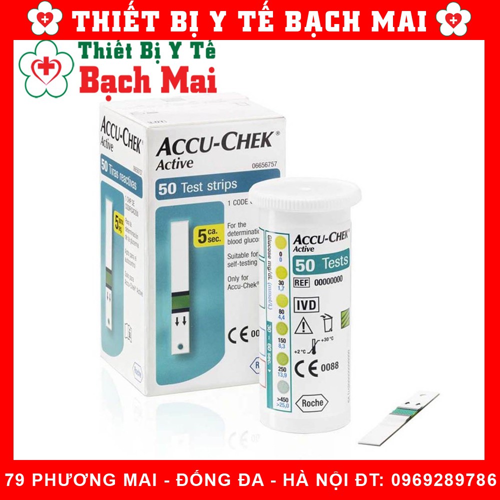 Que Thử Đường Huyết Cho Máy Accu check Active Hộp 50 Que