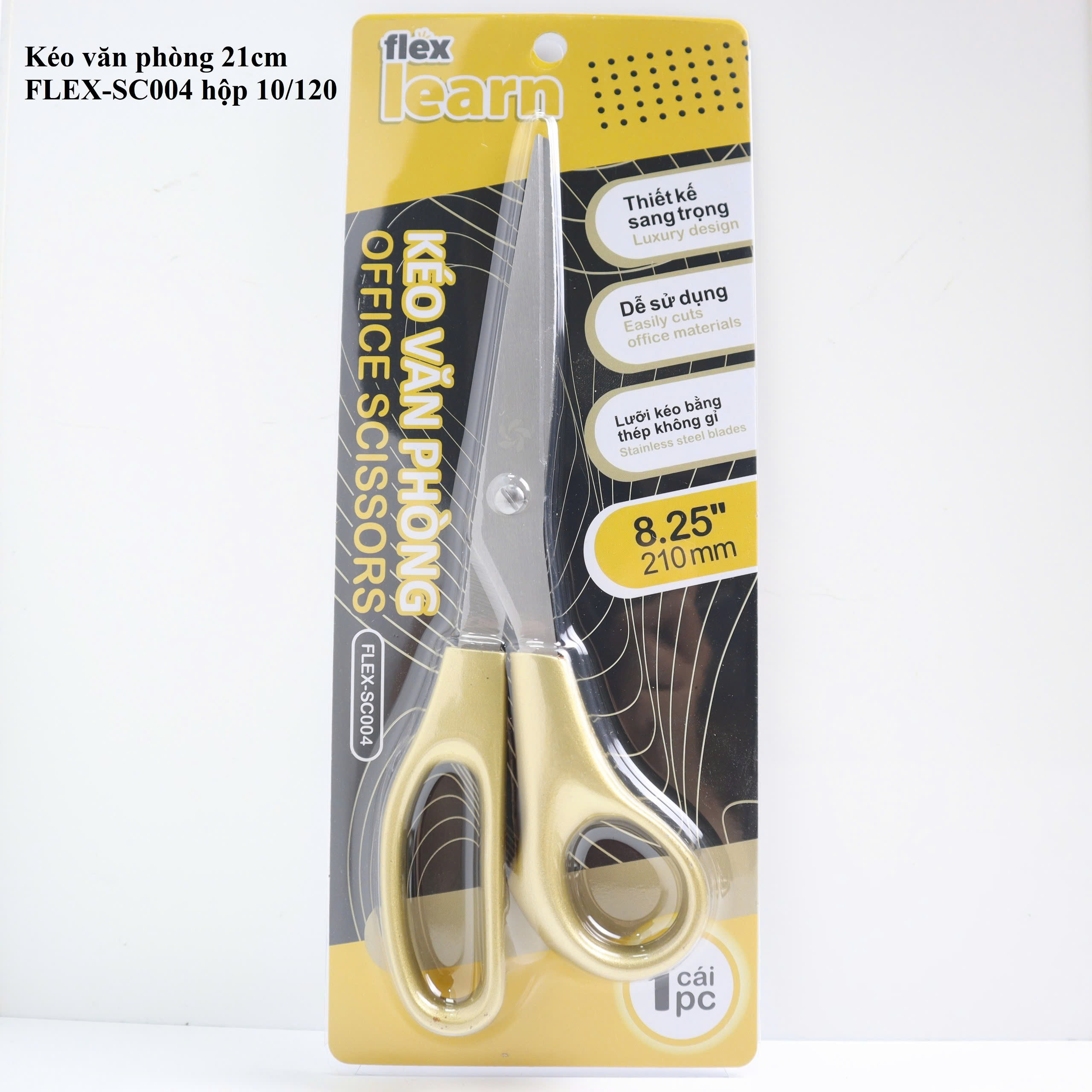 Kéo Văn Phòng 210mm FLEX-SC004 Lưỡi Thép Không Gỉ