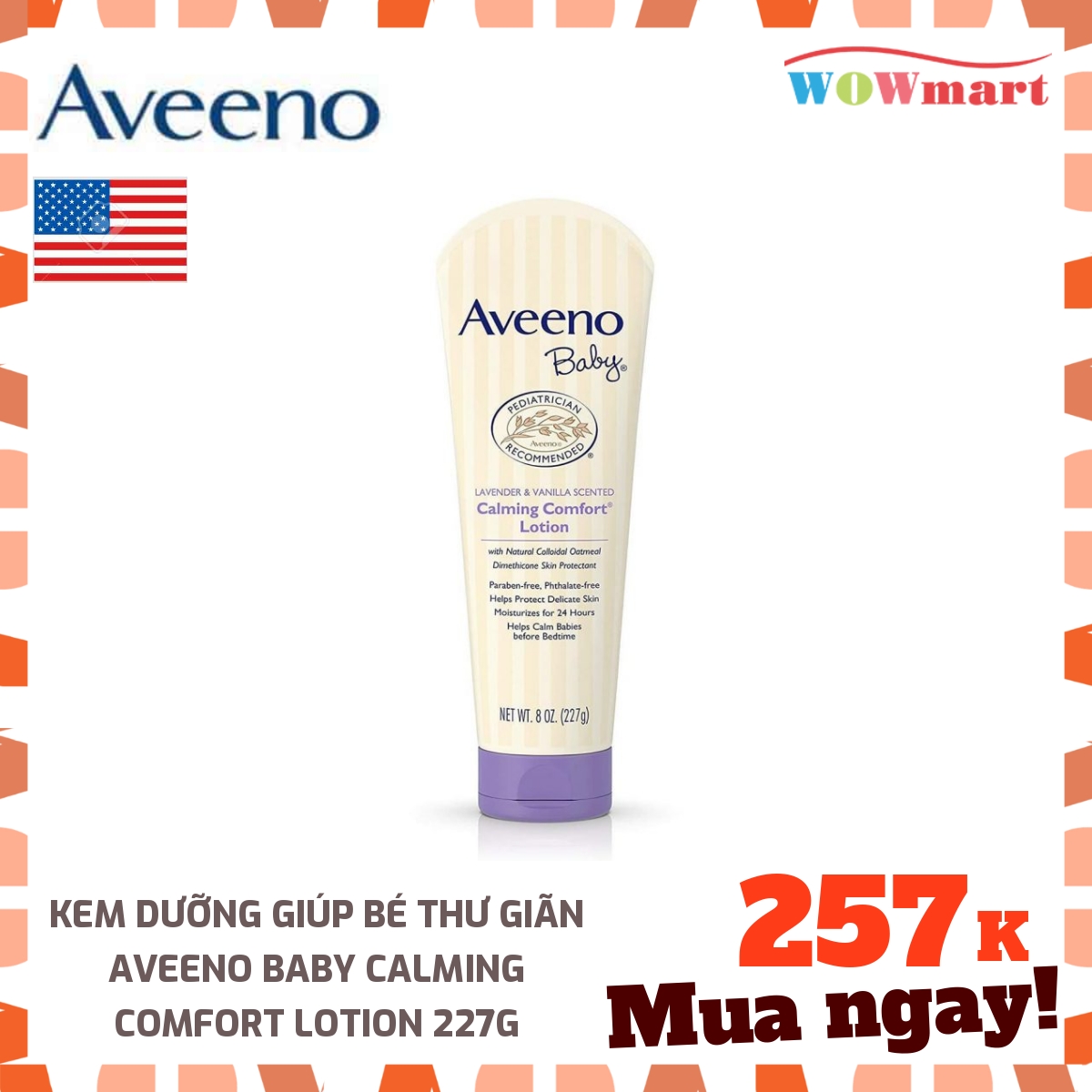 HCMKem dưỡng giúp bé thư giãn Aveeno Baby Calming Comfort Lotion 227g - MỸ