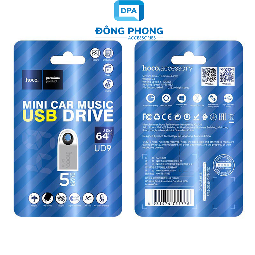 USB HOCO 64GB UD9 Chính Hãng