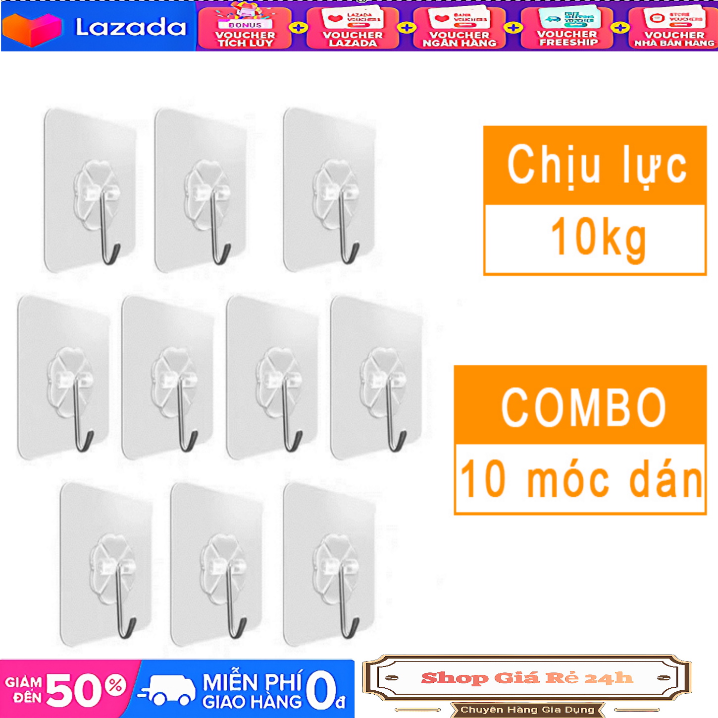 COMBO 10 50 100 CÁI MÓC DÁN TƯỜNG SIÊU DÍNH HIT HOT