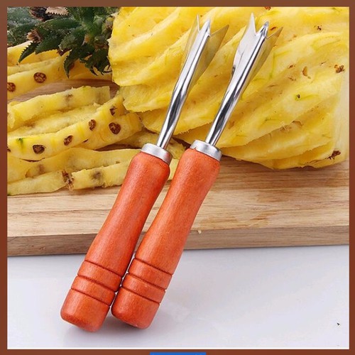Dụng cụ gọt dứa theo rãnh tay cầm bằng gỗ