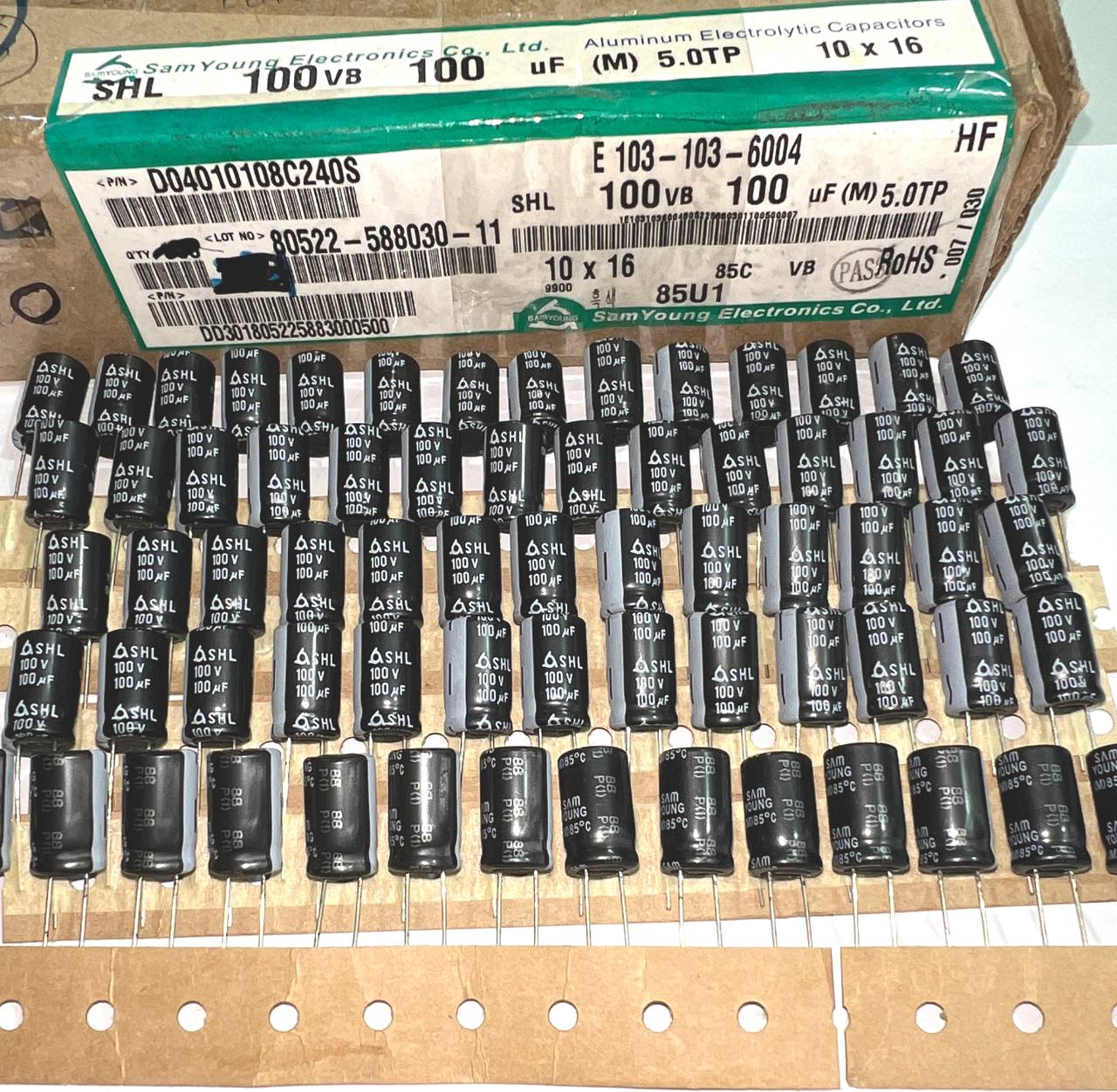 [ 20 con ] TỤ SAMYOUNG 100V 1UF 100V 10UF 100V 100UF 100V  , 100V1UF 1UF100V 100V10UF 10UF100V 100UF100V 100V100UF
