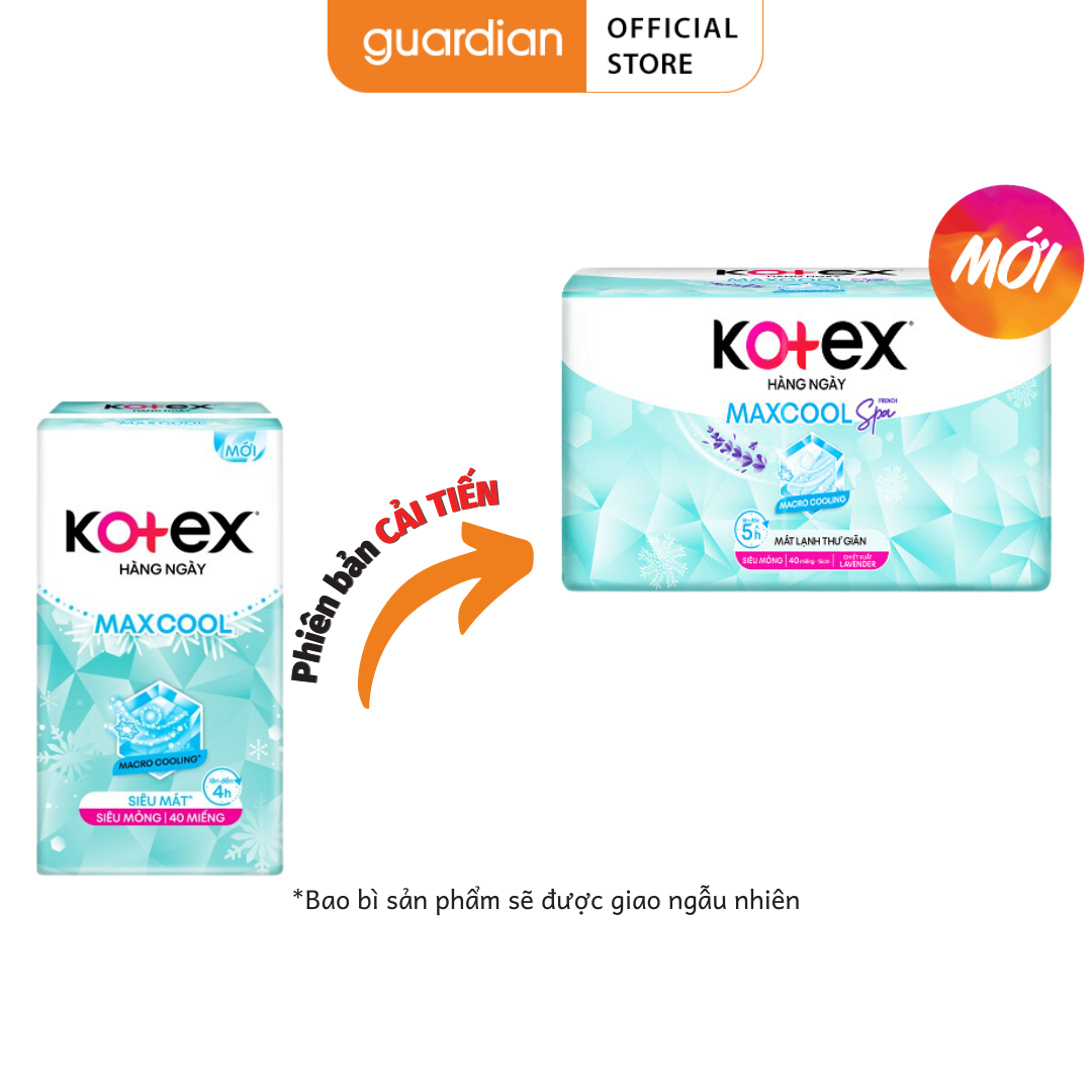 Băng Vệ Sinh Hàng Ngày Kotex Compact Maxcool French Spa 15cm 40 Miếng