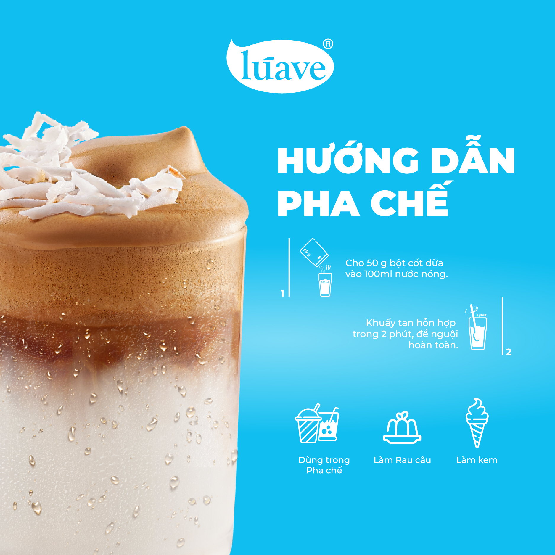 Bột Cốt Dừa Luave 500g