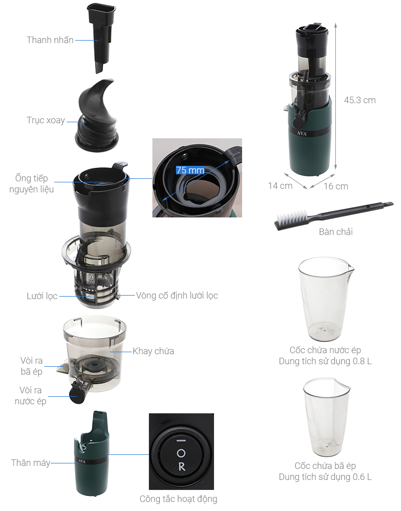 Phụ kiện máy ép chậm AVA SJ009