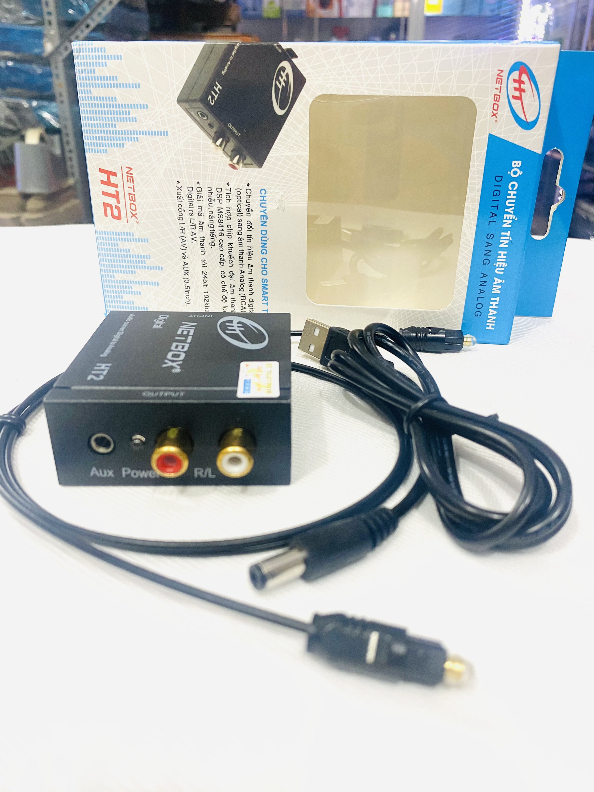 [HCM]Box chuyển đổi OPTICAL sang AUDIO AV kèm cáp Optical mỏng