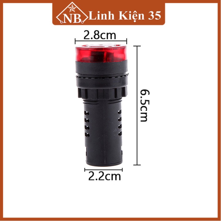 Đèn báo nguồn có còi AD16-22SM 220VAC