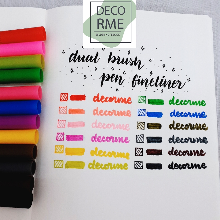 Bút dual brush pen fineliner, bút calligraphy - Lẻ 1 bút - Phụ kiện vpp DecorMe