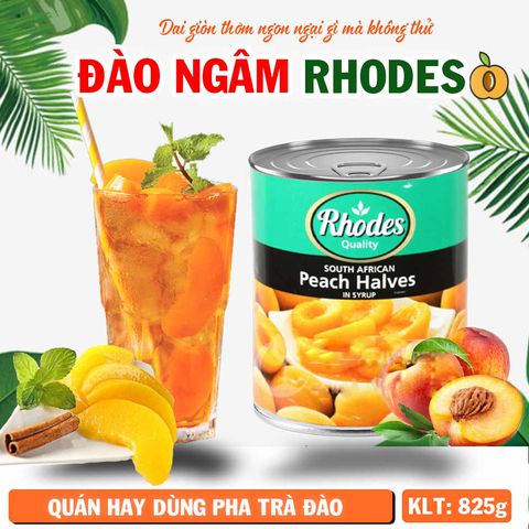 Đào Ngâm đóng lon Rhodes 825g