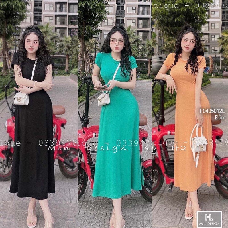 Đầm Maxi nữ dáng suông đi biển dự tiệc - Váy đầm MAXI chất thun ôm tay ngắn dáng dài xẻ tà