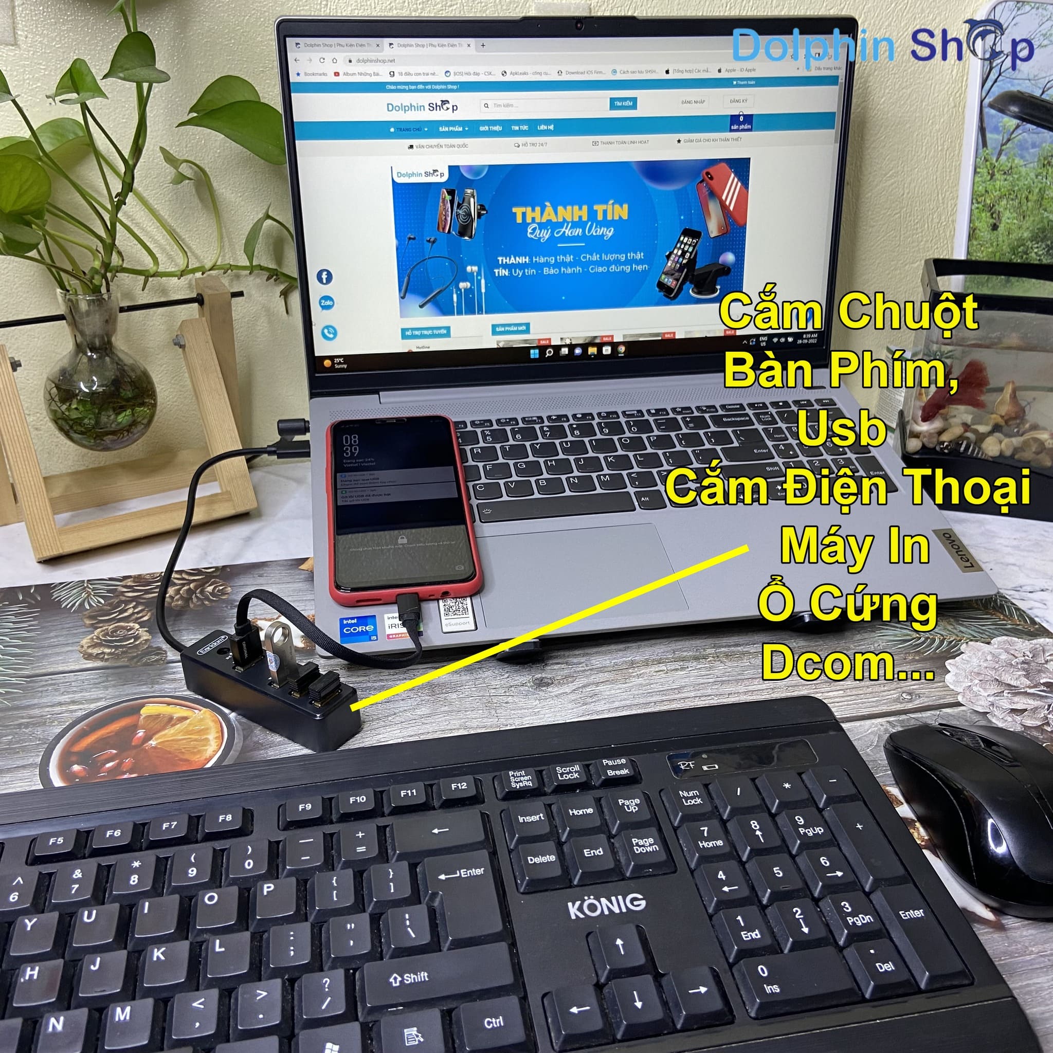 Hub Typec Chia 4 Cổng Usb Cho Laptop, Máy Tính Earldom HUB08 (Hỗ Trợ 3 Cổng USB 2.0 và 1 cổng USB 3.0)