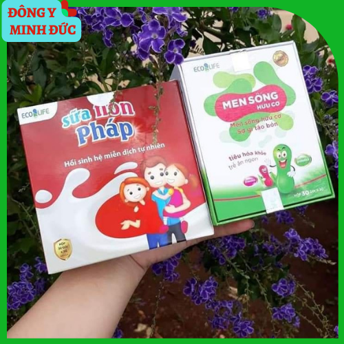 [HCM]Combo 2 hộp Men sống hữu cơ và s.ữa non Pháp