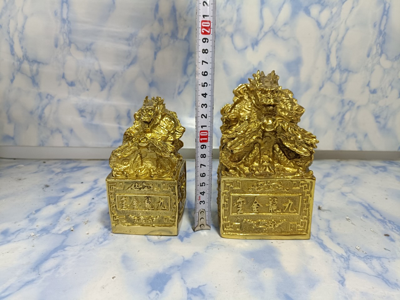 Ấn rồng Cửu Long bằng đồng thăng quan 2 size