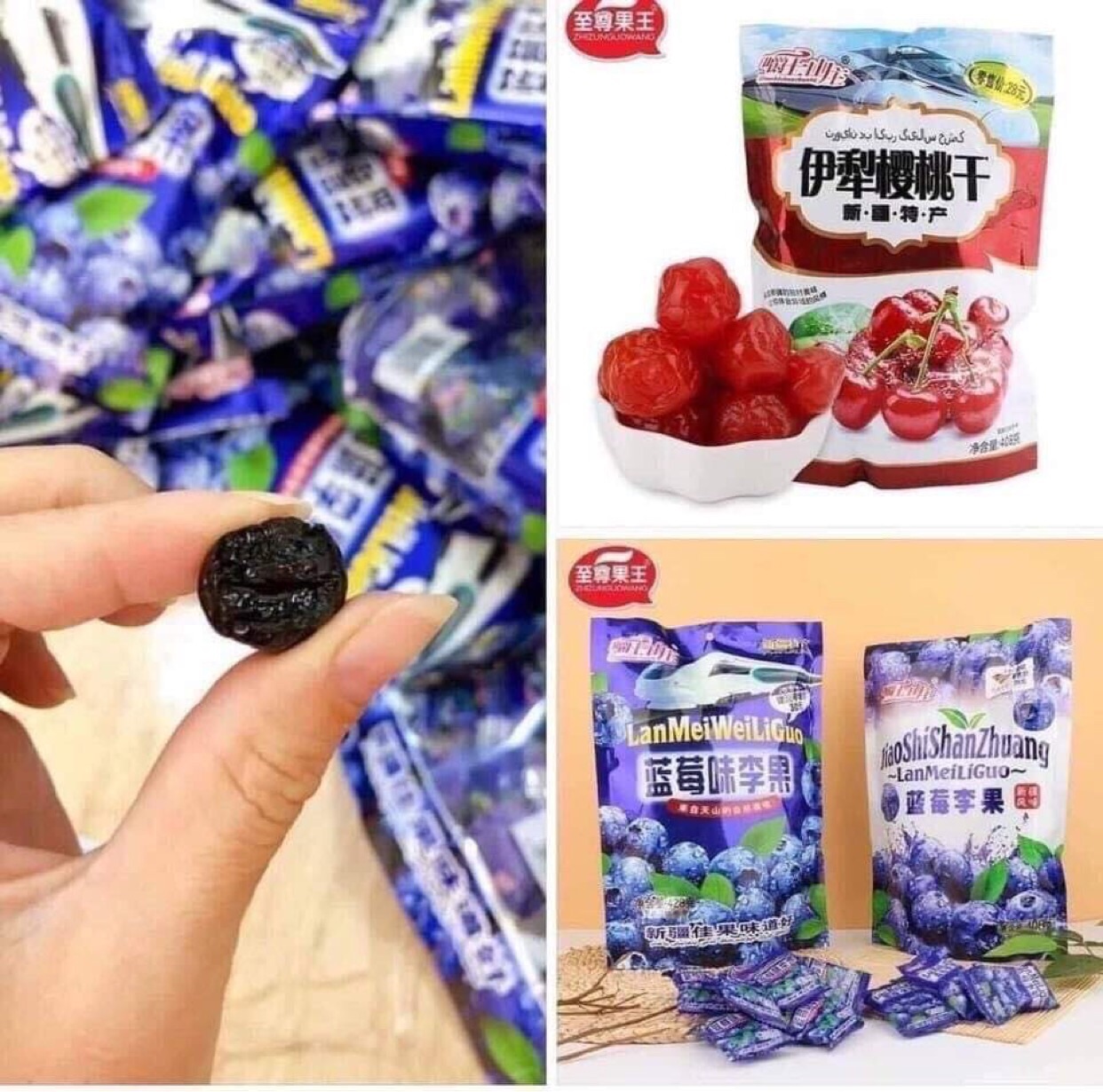 Kẹo Ô Mai Cherry và Việt quất