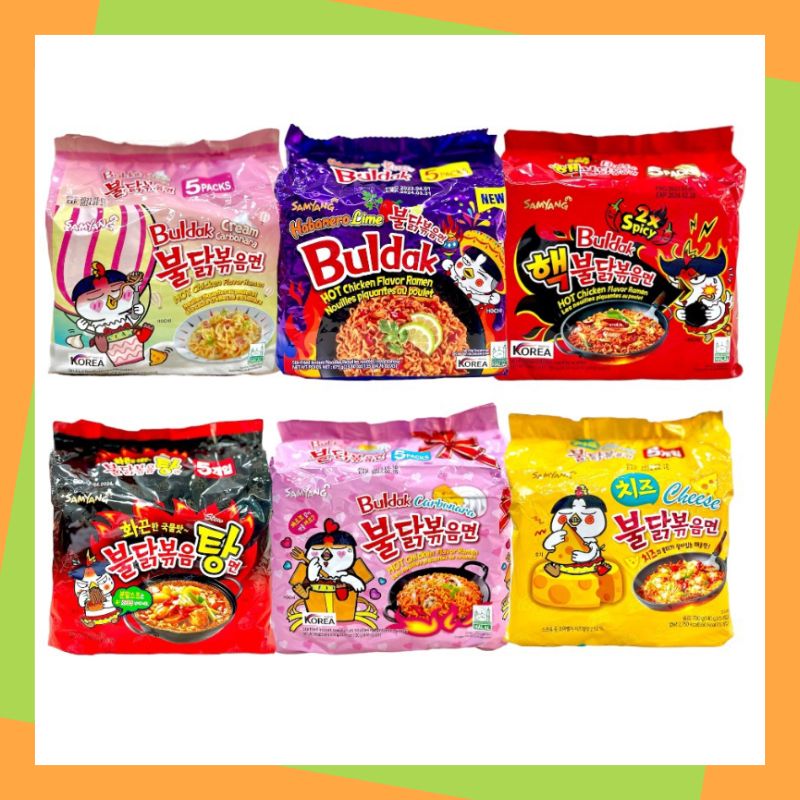 Lốc 5 gói mì Samyang Hàn Quốc đủ vị (cay truyền thống, carbonara, phô mai, cream, quattro, habanero, rose) - Hàng chính hãng Date mới Giao nhanh