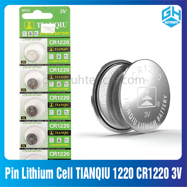Pin Lithium Cell TIANQIU 1220 CR1220 3V (Trong vỉ)