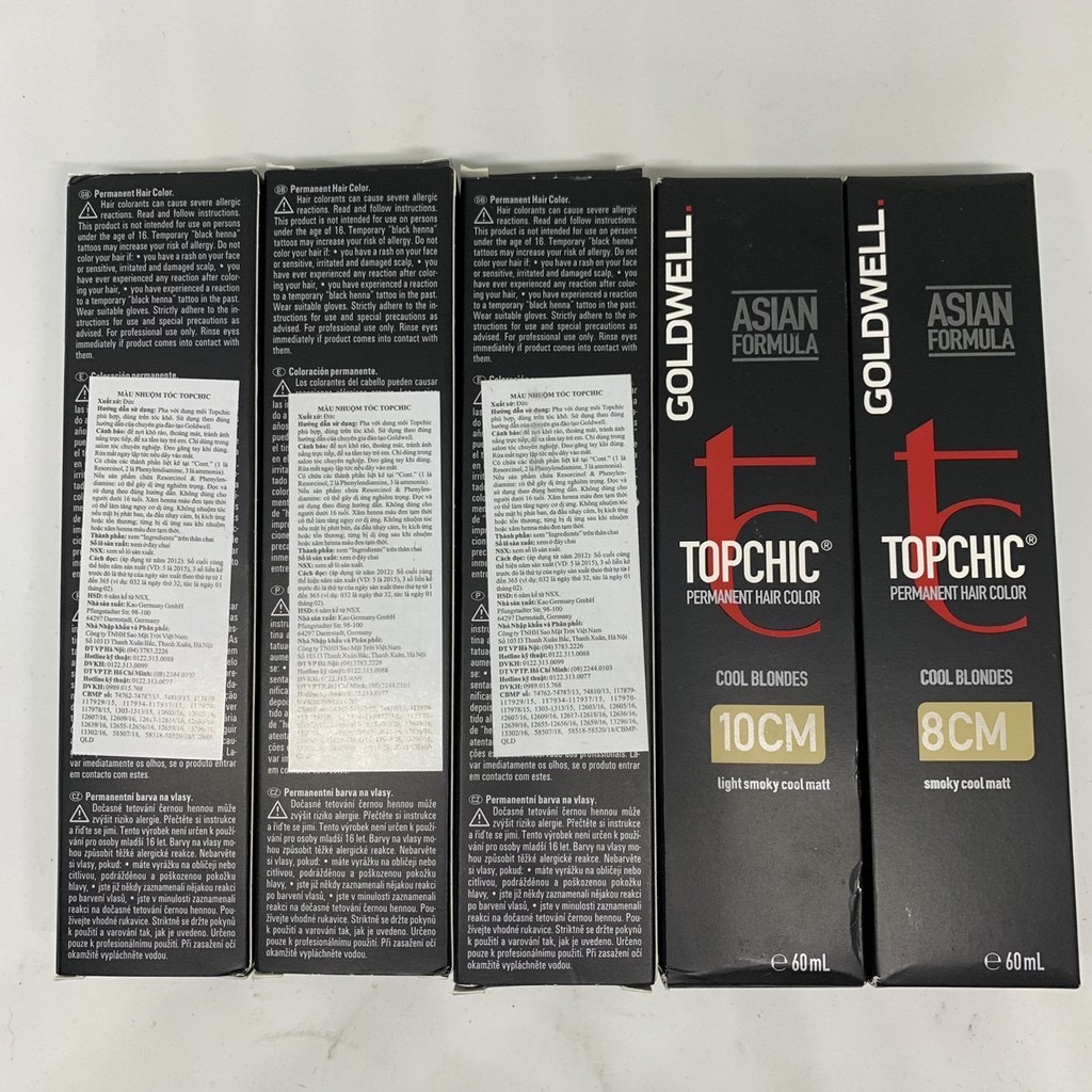 [HCM](Tặng kèm oxy trợ nhuộm ROYAL 120ml)THUỐC NHUỘM GOLDWELL TOPCHIC THỜI TRANG ĐỨC 60ml