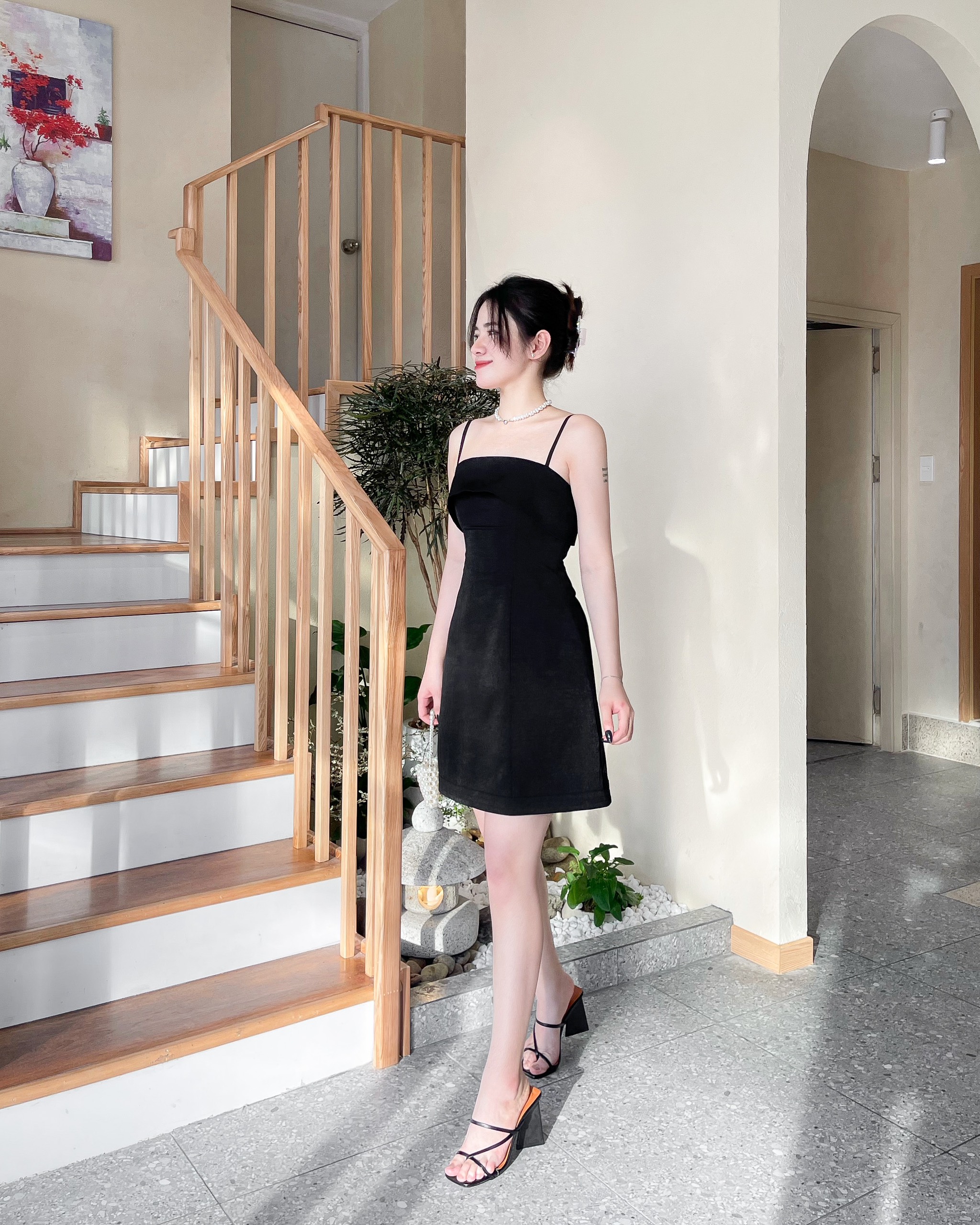 ZAREEN | ĐẦM 2 DÂY DÁNG A DAX54 - ĐEN