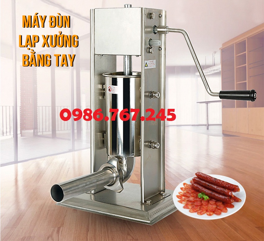 Máy đùn xúc xích quay tay 5 Lít (có ba loại cho bạn lựa chọn: 3 Lít, 5 Lít, 7 Lít)