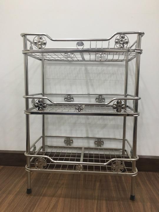 [HCM]KỆ INOX ĐỰNG CHÉN ĐĨA 3 TẦNG