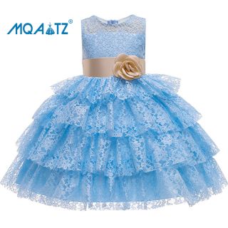 MQATZ Đầm Xòe Phù Dâu Nhỏ Màu Trắng Mùa Hè Váy Cưới Trẻ Em Cho Trẻ Em thumbnail