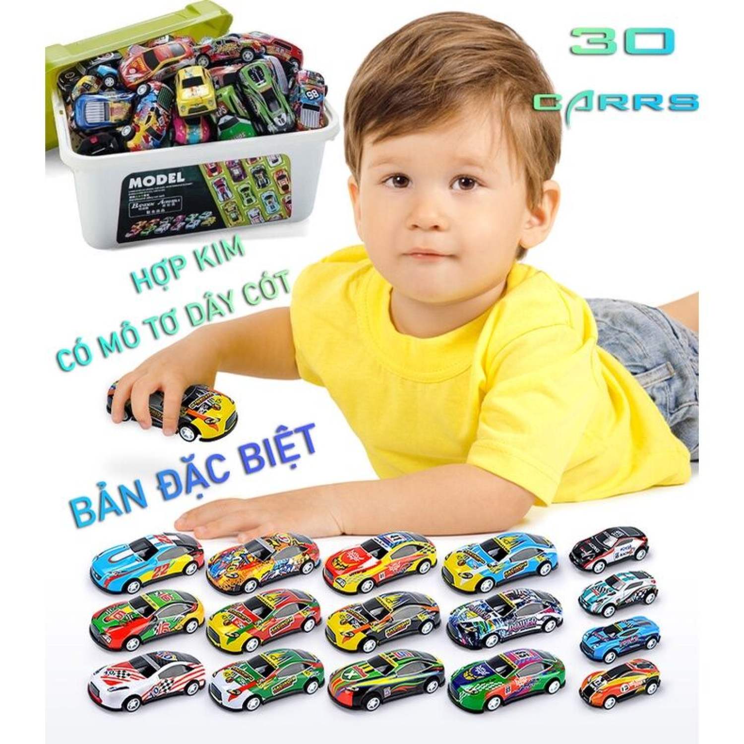 [SÉT 30 XE TẶNG KÈM THÙNG ] Ô TÔ ĐỒ CHƠI MINI KÈM HỘP CHO BÉ