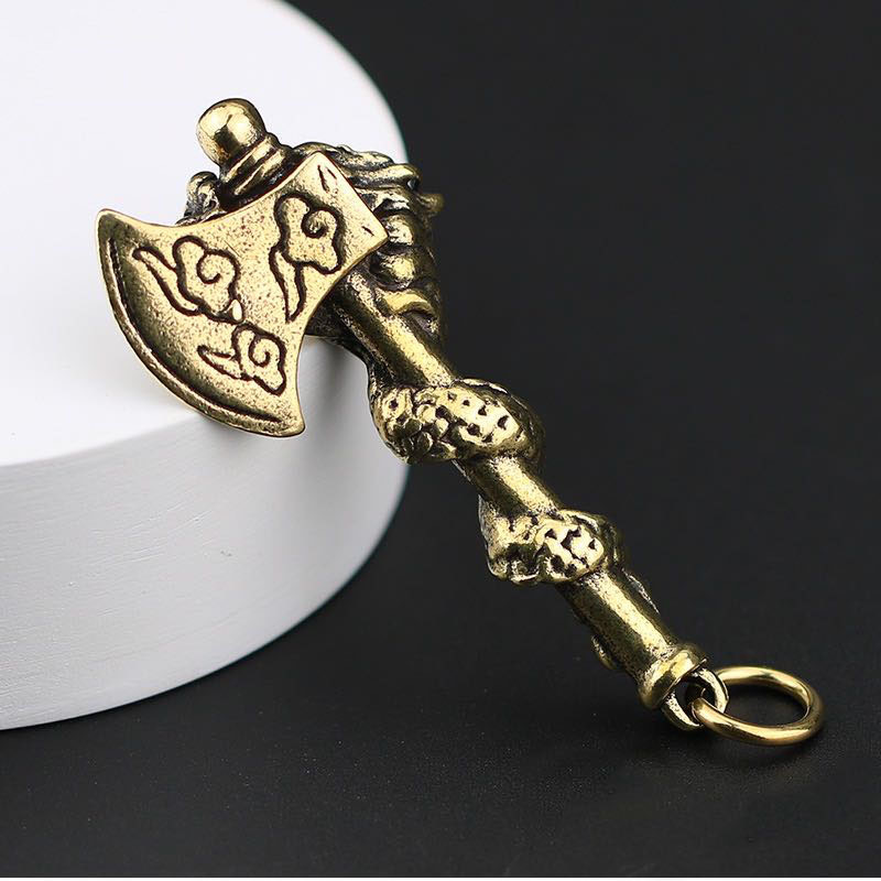 Tượng Đồng Thau Hình Cây Rìu Rồng - Kích Thước: 5.8 x 2.7cm