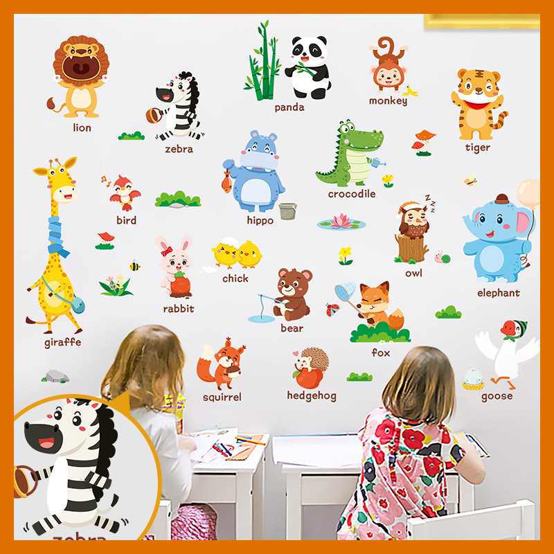 Decal dán tường vườn thú tiếng anh 05