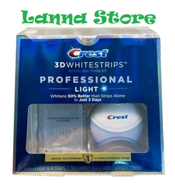 [HCM]FULLBOX-Miếng Dán Trắng Răng CREST kèm đèn LED ánh sáng-Crest 3D White Whitestrips with Light